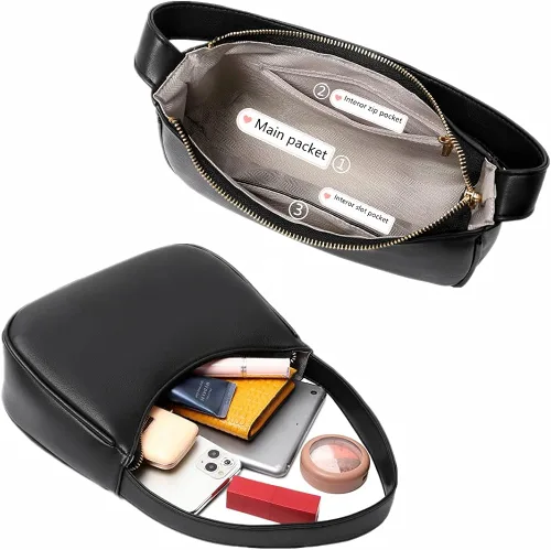 Vista 5 de CYHTWSDJ Bolsos de hombro para mujer lindo bolso de mano hobo con cierre de cremallera