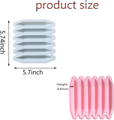 Vista 9 de Moldes de silicona aptos para horno, paquete de 4 moldes de silicona triangulares reutilizables 3D surtidos para crayones de cera, velas