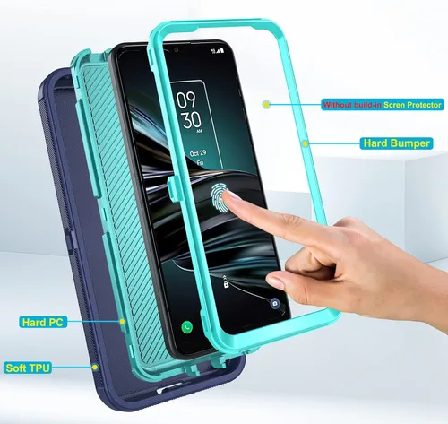 Vista 5 de Asuwish Funda de teléfono para LG K30 2018/Premier Pro LTE/Phoenix Plus/Harmony 2/K10/K11/Xpression Cell Cover híbrida a prueba de golpes, a prueba