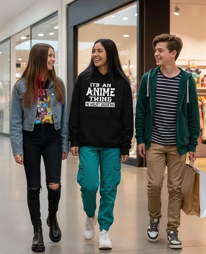 Vista 3 de Tstars Divertida sudadera con capucha Otaku para adolescentes y mujeres, sudadera con meme de anime japonés, regalo para fanáticos del manga