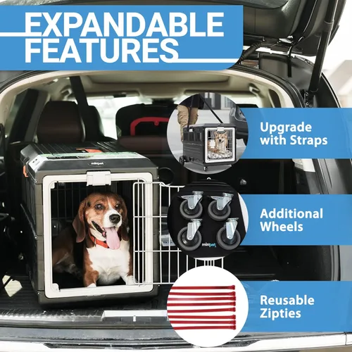 Vista 4 de Transportador de mascotas con almohadilla, 21.5 pulgadas de largo x 12 pulgadas de ancho x 14 pulgadas de alto, kit de viaje plegable para gatos