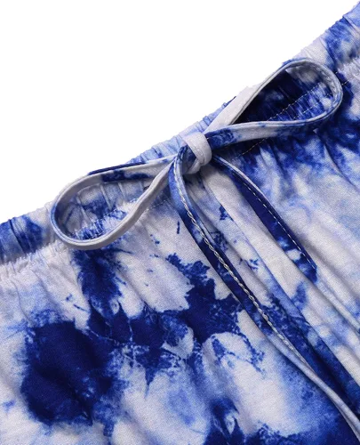Vista 4 de Ekouaer - Conjunto de pijama de 2piezas con teñido anudado para mujer, para descansar y dormir