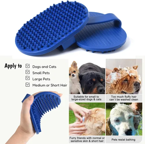 Vista 7 de Cepillo de aseo para perros, champú para perros, cepillo de baño, masaje calmante para perros y gatos, 2