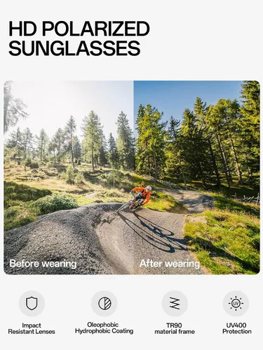 Vista 4 de KAPVOE Gafas polarizadas con 1 lente o 4 lentes de protección UV para mujeres y hombres, gafas de sol para ciclismo, marco TR90, para deportes