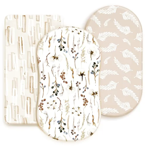 Vista 14 de GRSSDER Juego de 2 sábanas elásticas ultra suaves para cuna, ajuste universal para cuna de bebé, colchón rectangular ovalado, flores y frutas