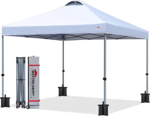 Vista 10 de MASTERCANOPY - Toldo plegable que incluye funda de transporte con ruedas, 4 bolsas de arena de contrapeso y 4 estacas
