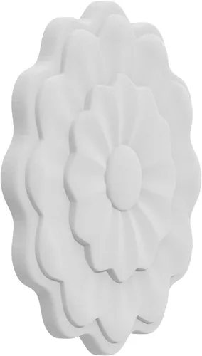 Vista 2 de Ekena Millwork ROSC030X040WAMUF - Roseta pequeña de flores (3.0 x 4.0 x 0.4 in), color blanco