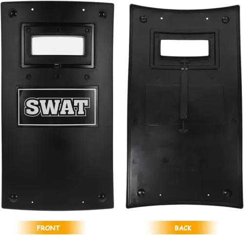 Vista 5 de KESYOO Police SWAT Shield - Juguetes de armas para juegos de rol, accesorios de cosplay para niños, regalo de Halloween, negro, mediano