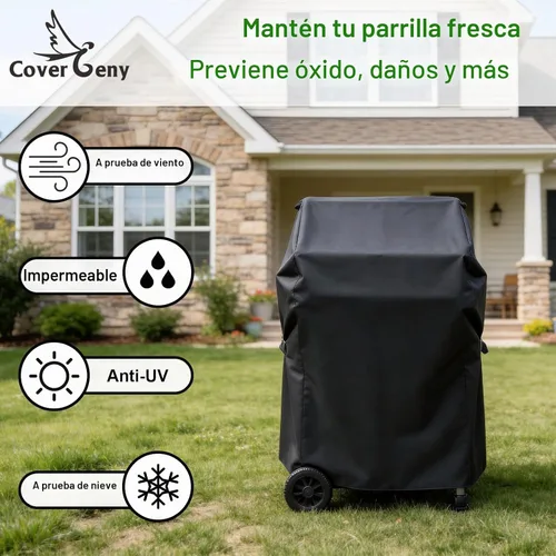Vista 6 de Cubierta de parrilla pequeña impermeable para exteriores para Weber Spirit 210 Series (E 210, S 210, E 215), Charbroil, Kenmore Grills, cubierta