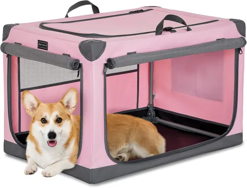 Vista 14 de Petsfit Jaula para gatos – 20 pulgadas ligera, fácil de instalar, resistente jaula portátil para perros, marco ajustable con 3 puertas de malla Verde