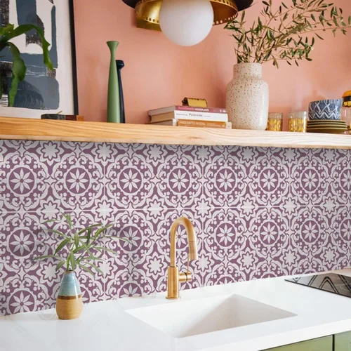 Vista 63 de Alwayspon Adhesivos de transferencia de azulejos de vinilo esmerilado para despegar y pegar, calcomanías autoadhesivas para azulejos de pared