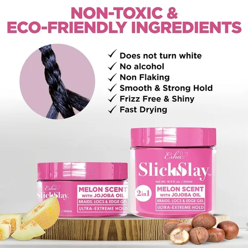 Vista 3 de Esha Slick N Slay Gel para Trenzado (17 Oz., MELÓN)