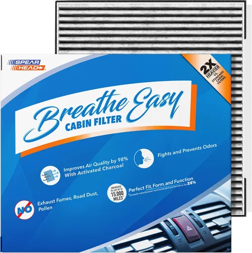 Vista 32 de Spearhead Odor Defense Breathe Easy - Filtro de cabina para AC y calentador Compatible con Chrysler 200 2015-17, Cherokee 2014-18 como OEM Hasta
