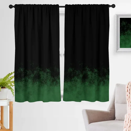 Vista 12 de zokyer Cortinas de cocina rojas y negras abstractas para niños, hombres, gótico, anime, modernas, geniales, pequeñas, cortas, 27.5" An x 39" L
