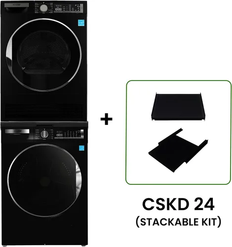 Vista 6 de Conserv 2.2 cf 120 V Lavadora y 4 Cf 220V Secadora Condensación Fabricada en Europa (Negro Mate)