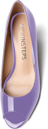 Vista 3 de Zapatos de tacón medio para mujer, sin cordones, con puntera abierta, de 2.5 pulgadas