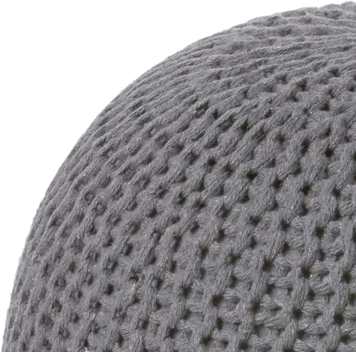 Vista 4 de Urban Shop Puf redondo tejido, Microfibra, Gris