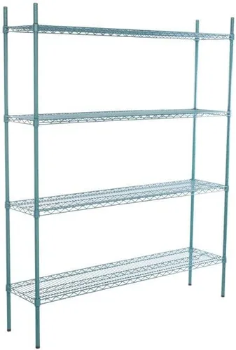 Vista 81 de Kit de 4 estantes de epoxi verde NSF de 21 x 72 pulgadas con postes de 86 pulgadas, estantería de almacenamiento resistente, kit de estantería