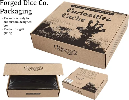 Vista 10 de Forged Dice Co. Curiosities Cache - Carpeta organizadora de tarjetas y tarjetas hechizas con páginas, color marrón oscuro, 9.5 x 8 x 2 pulgadas