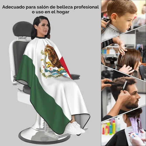 Vista 3 de Xianjing capa de barbero unisex personalizada, capas de corte de cabello personalizadas para salón, añade tu imagen kit de corte de cabello delantal