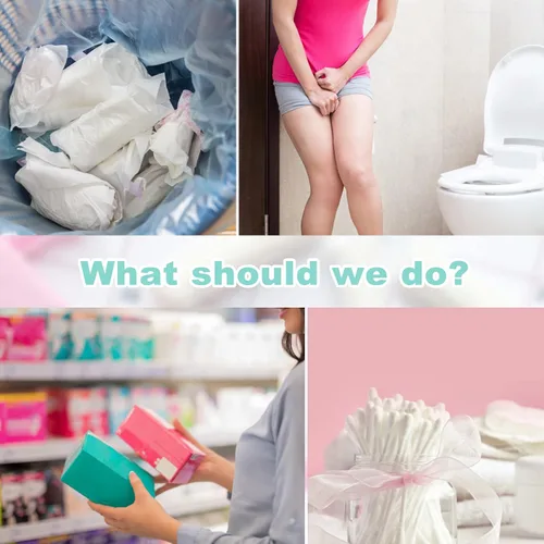 Vista 3 de Bolsas de eliminación sanitaria para mujer, 100 bolsas de eliminación de higiene femenina, autosellado, protección de privacidad, eliminación
