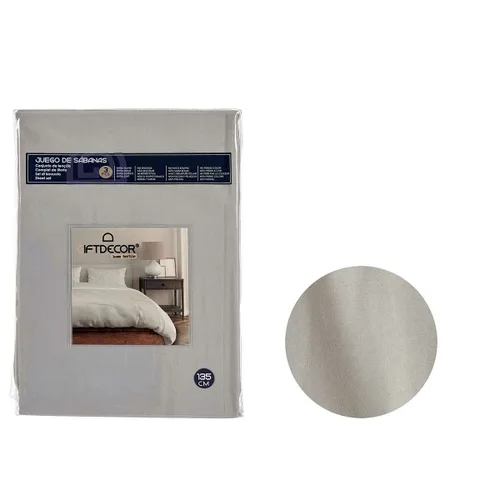 Vista 2 de Juego de Sábanas Gift Decor Gris Cama de 135 3 Piezas