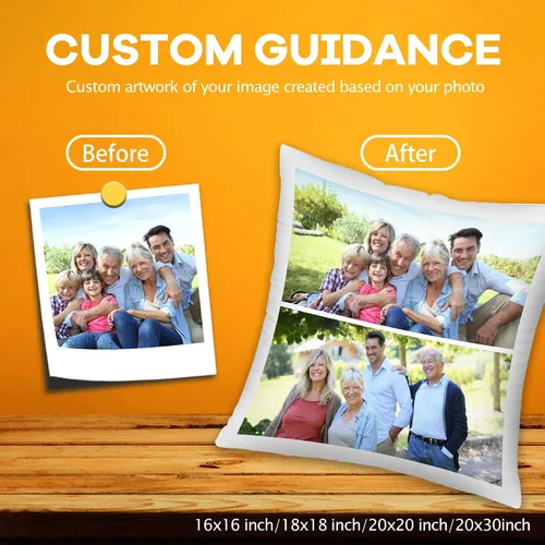 Vista 2 de Funda de almohada con foto personalizada, regalos para la familia, fotos personalizadas, fundas de almohada decorativas personalizadas, regalos
