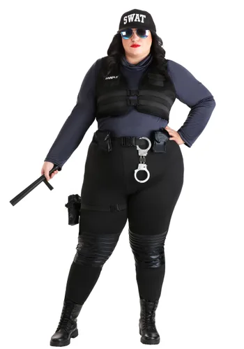 Vista 5 de Disfraz SWAT Babe para Mujer Talla Plus Multicolor