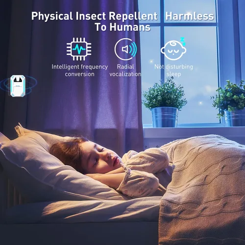 Vista 6 de Repelente ultrasónico mejorado 2025 y repelente de insectos para interiores, ultrasónico y repelente para cucarachas, roedores, ratones, insectos