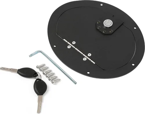 Vista 7 de KUAFU Puerta del tanque de combustible con cerradura compatible con Humvee Hummer H1 cualquier modelo M998 M1123 M1045 con recubrimiento en polvo