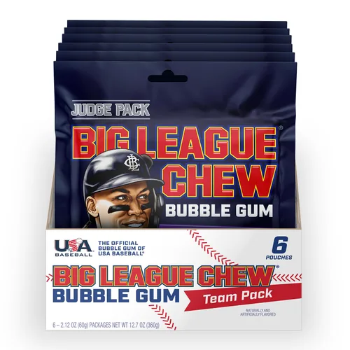 Vista 17 de Big League Chew Big Rally Blue - Goma de mascar de frambuesa azul intenso Perfecto para juegos de béisbol, equipos, concesiones, fiestas y más