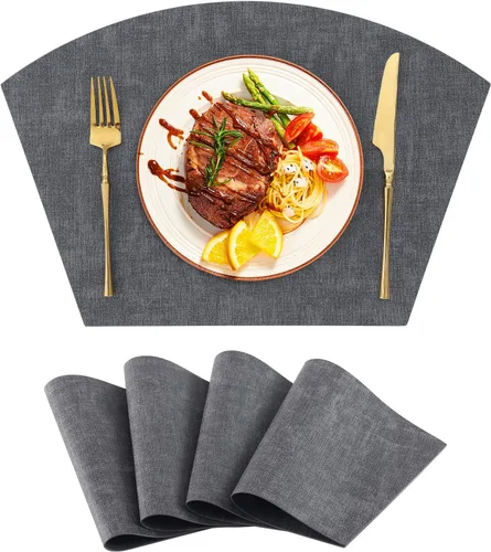 Vista 69 de Homaxy Juego de 4 manteles individuales de piel sintética resistentes al calor para mesa de comedor, impermeables, lavables, lavables, manteles