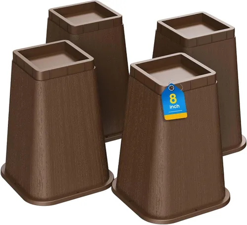 Vista 12 de MYMULIKE elevadores de cama de 2 pulgadas, elevadores de muebles ajustables de 2-4-6 pulgadas, elevadores de cama para cama de dormitorio