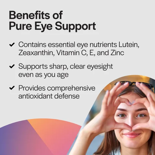 Vista 5 de PureFormulas Pure Eye Support Suplemento de luteína y zeaxantina - 90 cápsulas vegetarianas
