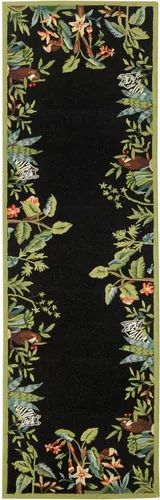 Vista 8 de SAFAVIEH Chelsea Collection - Alfombra decorativa de 1 pies 8 pulgadas x 2 pies 6 pulgadas, beige y verde, lana de campo francesa enganchada a mano