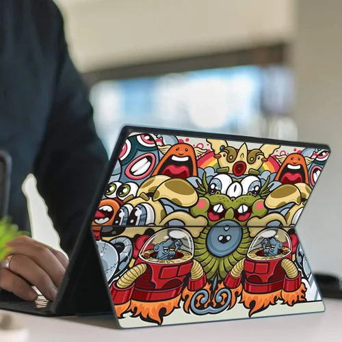 Vista 2 de IT'S A SKIN Microsoft Surface Pro 6 (fits Most Older Models) Decal Vinyl Wrap Aliens Cartoon Collage Sticker
