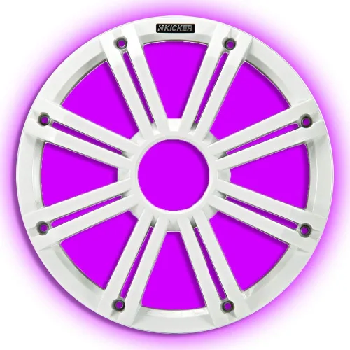Vista 4 de KICKER KMG12 - Rejilla de 11.8 in para subwoofer KM12 y KMF12, LED, color blanco