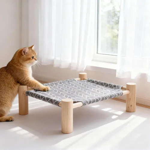 Vista 5 de Diydeg Cama elevada para perros para exteriores, cama elevada multifuncional para perros para exteriores, extraíble y lavable, cuna elevada