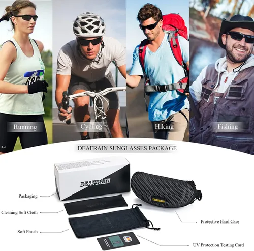 Vista 7 de Gafas de sol polarizadas deportivas para hombres y mujeres, marco irrompible, conducción, pesca, ciclismo, correr, béisbol, protección UV