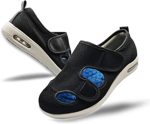 Vista 8 de W&LESVAGO Zapatos diabéticos de ancho ancho para mujer, cojín de aire, ligero y cómodo sandalias para caminar para ancianos hinchados pies vendados