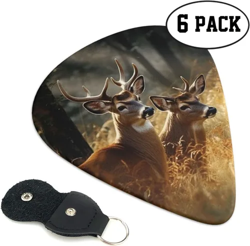 Vista 9 de Nature wild Animal Deers - Púas de guitarra personalizadas con estuche, púas de guitarra coloridas delgadas, medianas y pesadas, accesorio