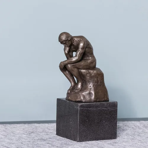 Vista 7 de Rodin The Thinker Statue TPE-185 - Estatuas de bronce para decoración del hogar, 5 piezas