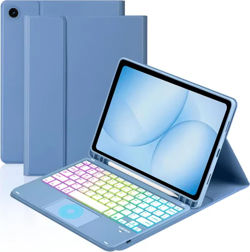 Vista 12 de MePadKey Funda de teclado con panel táctil para Samsung Galaxy Tab A11 Plus/A9 Plus 2025/2023 de 11 pulgadas, retroiluminación de 7 colores, teclado
