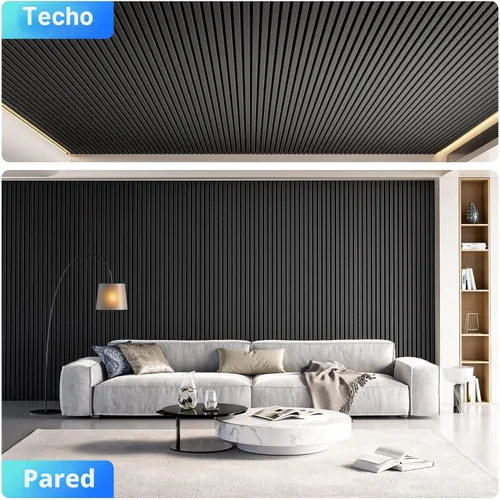 Vista 5 de Paquete de 4 paneles acústicos grandes que absorben el sonido con autoadhesivo, 47.2 x 23.6 x 0.36 pulgadas, paneles de espuma a prueba de sonido