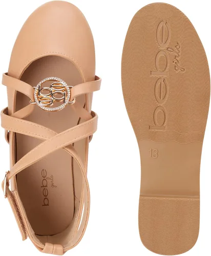 Vista 6 de bebe Zapatos de vestir para niña - Zapatos de ballet con tiras y medallón de diamantes de imitación (niña pequeñaniña grande)