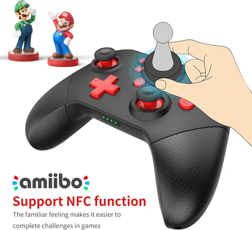 Vista 3 de GCHT GAMING Controlador de interruptor, controlador Switch Pro para interruptor inalámbrico SwitchLiteOLED con Wake Up AmiiboNFC, turbo, movimiento
