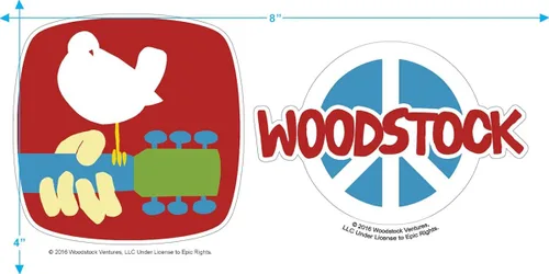 Vista 3 de Popfunk Camisetas y calcomanías clásicas Woodstock Peace Symbol Crema