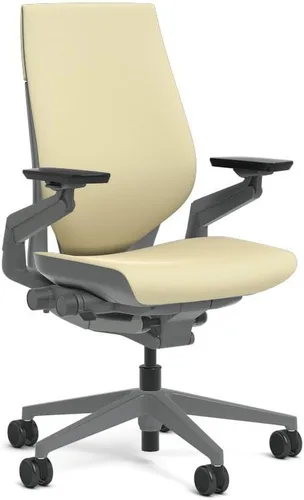 Vista 7 de Steelcase Silla de tareas de gestos: respaldo envuelto - marco sólido oscuro esterlina/base/acento Merle - ruedas de piso duro con control de rollo