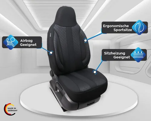 Vista 8 de BREMER SITZBEZÜGE Seat Covers for Mercedes GLA X156 MD504 MD504 - Black