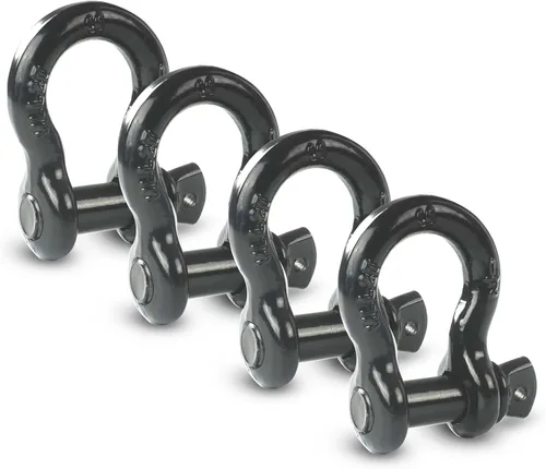 Vista 7 de Grilletes de anillo en D de 1/2 pulgada, grillete de horquilla de arco con horquilla de pasador de tornillo, límite de carga de trabajo de 2 Negro